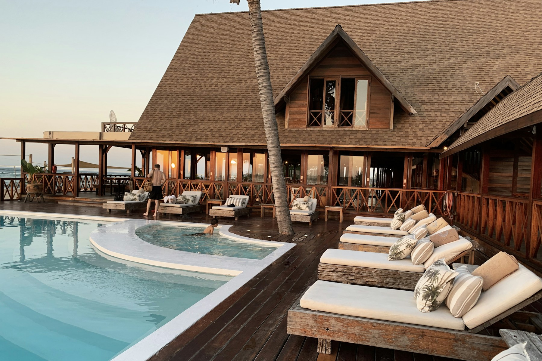 Pool and timber exterior used for the fictional Morrow House hospitality concept